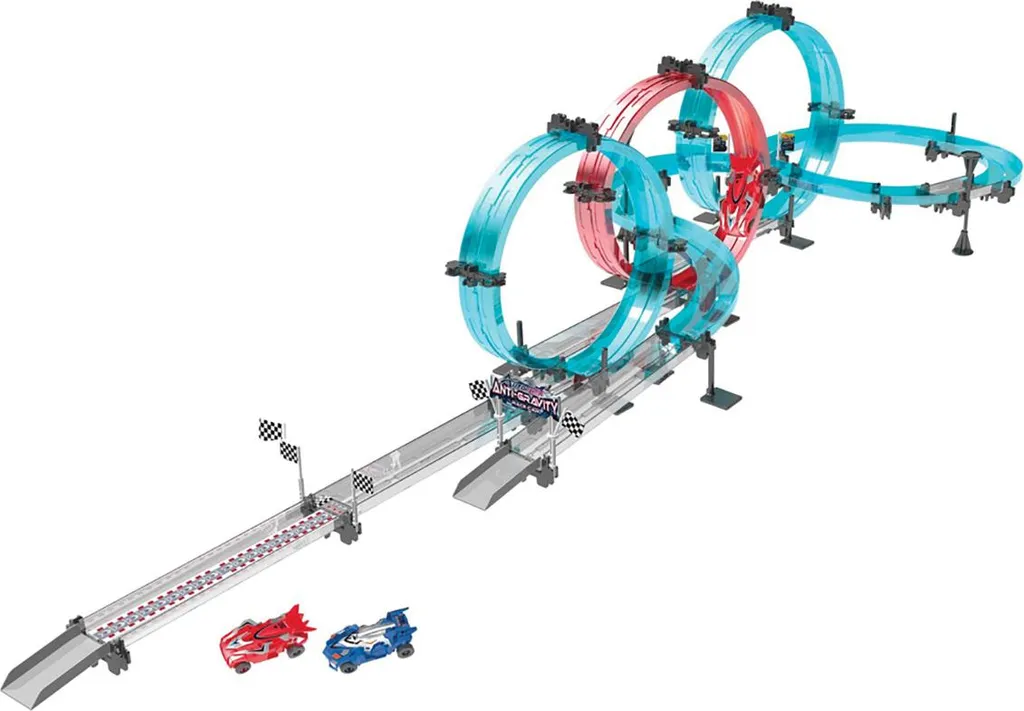 Circuit de 528 cm multicolore avec looping et 2 voitures à friction