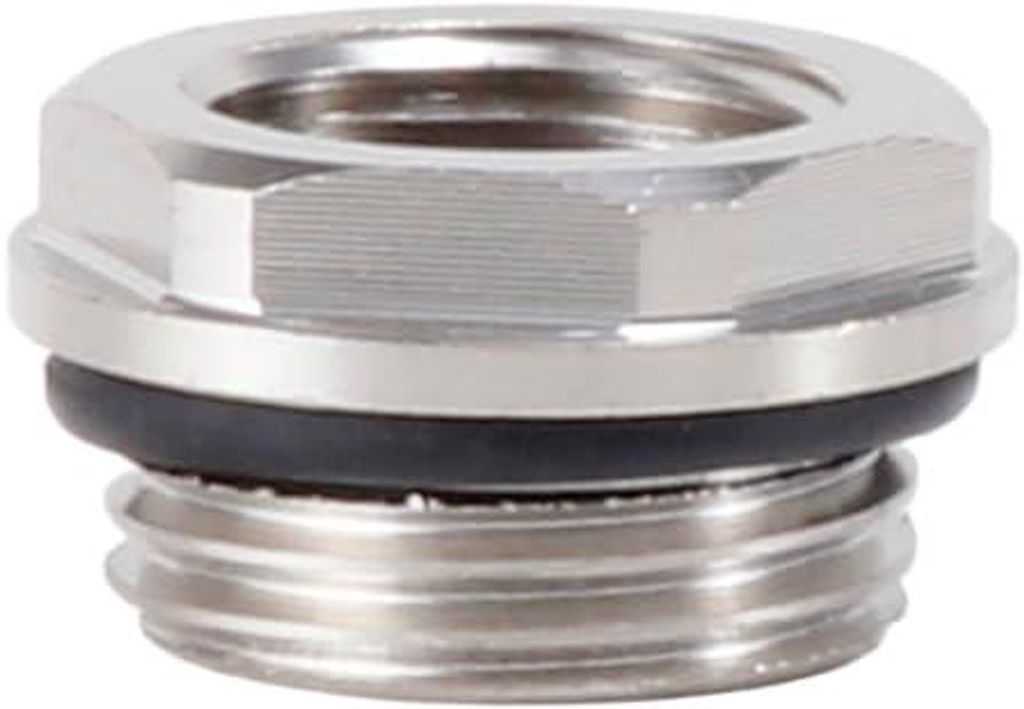 sanicomfort Reduzierstück 1/2 Zoll x 3/8 Zoll, verchromt, Adapterstück mit Dichtring, 21,3 mm x 9 mm, 2 Stück