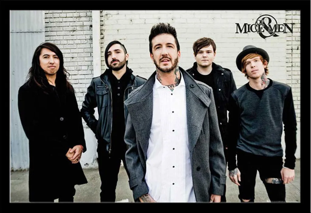 Poster Of Mice and Men Band Bravado avec cadre Shinsuke Maxi MDF noir
