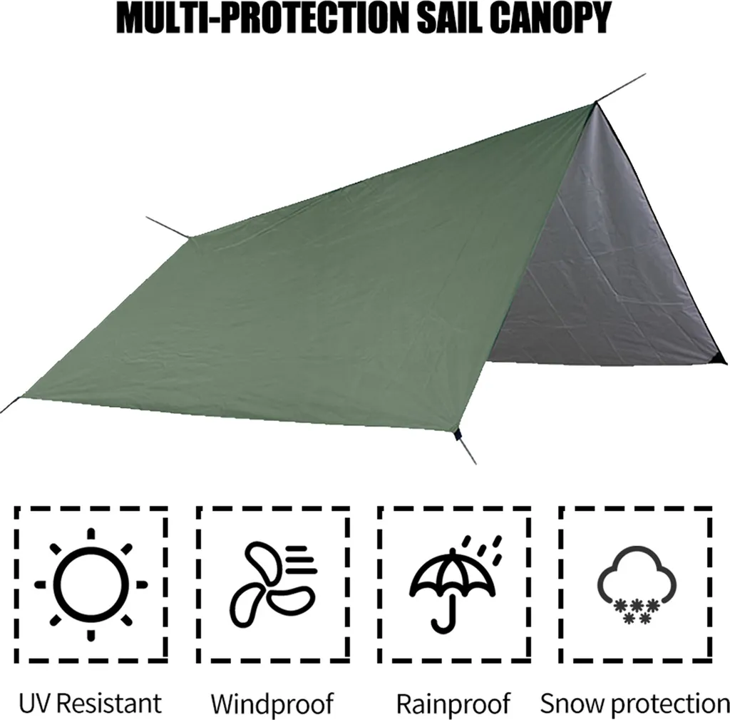 Voile d'ombrage 3x3m imperméable rectangulaire avec piquets et cordes - 3