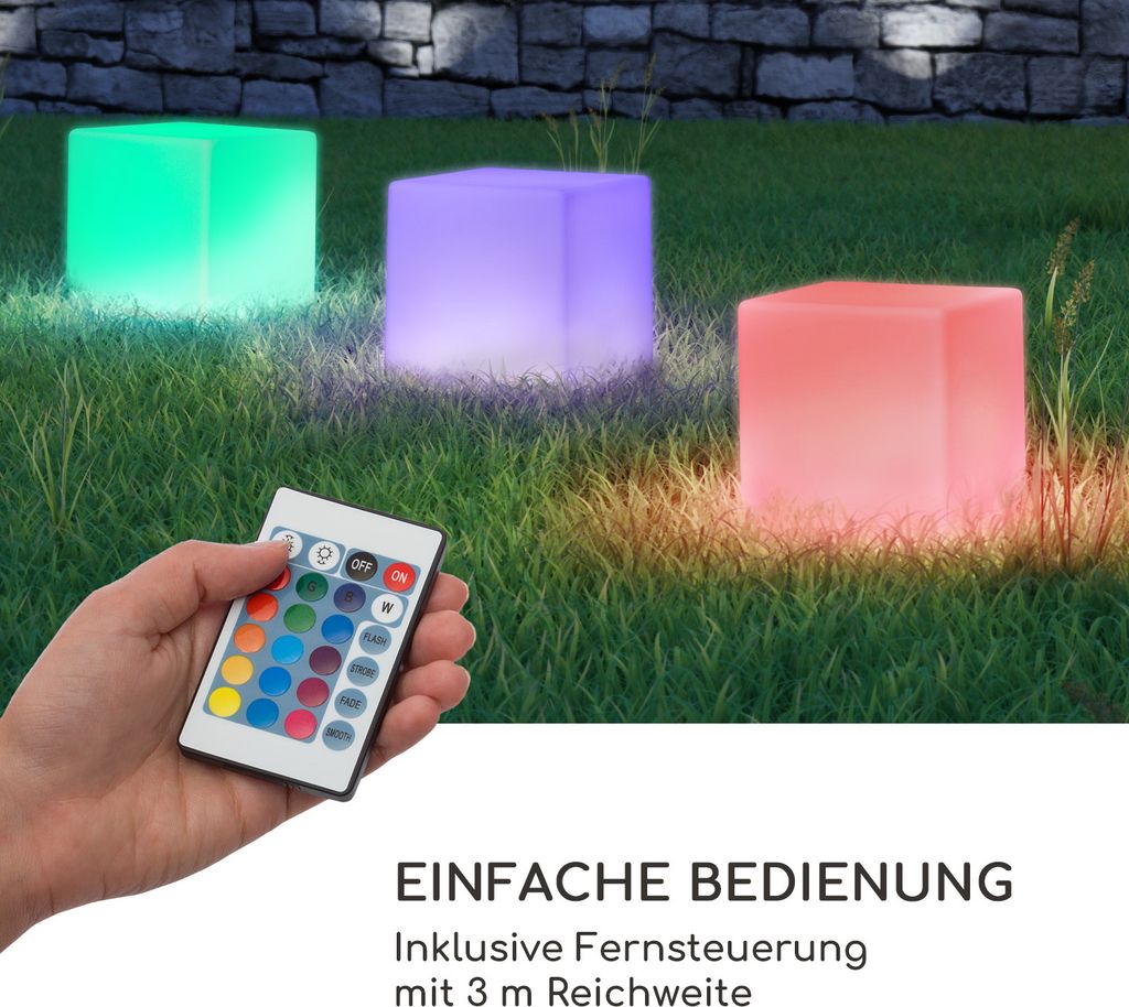 Blumfeldt Shinecube XL Gartenlampe mit LED-Beleuchtung in Produktbild 4