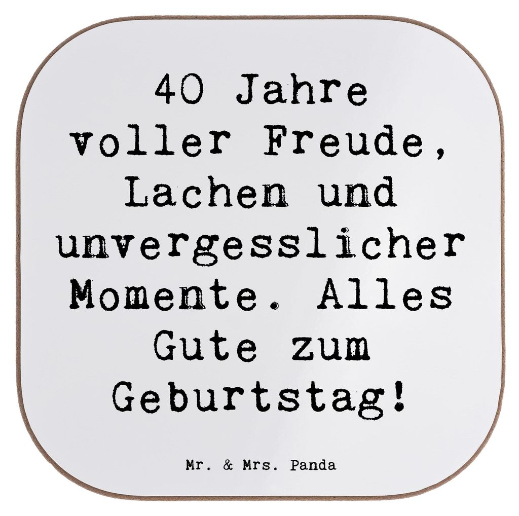 Mr. & Mrs. Panda Tassen Untersetzer Spruch 40. Geburtstag Freude - Weiß - Geschenk, Erinnerungen, Wünsche, Geburtstagsgeschenk, Liebe, besondere ...