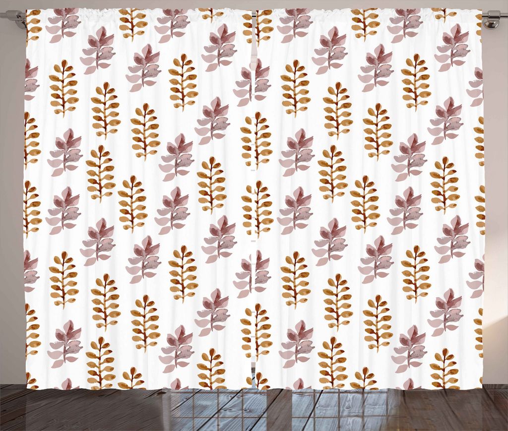 ABAKUHAUS Natur Rustikaler Vorhang, Blüten Frühling Zweige, Wohnzimmer Universalband Gardinen mit Schlaufen und Haken, 280 x 175 cm, Getrocknete ...