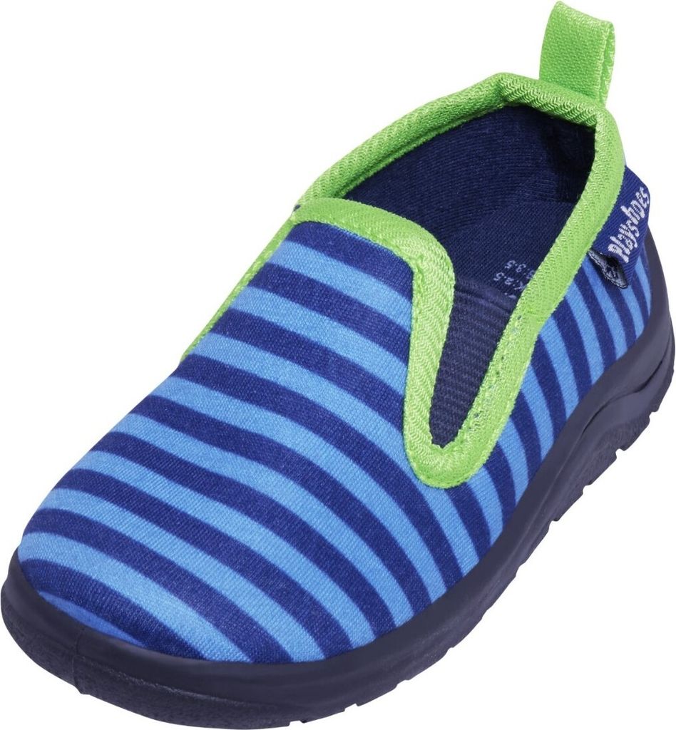 Hausschuhe gestreift Junior Blau/Grün Größe 24/25