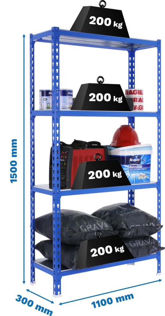 SIMONCLICK SUPERPLUS 4/300 1500 BLAU/GALVA Metallregal