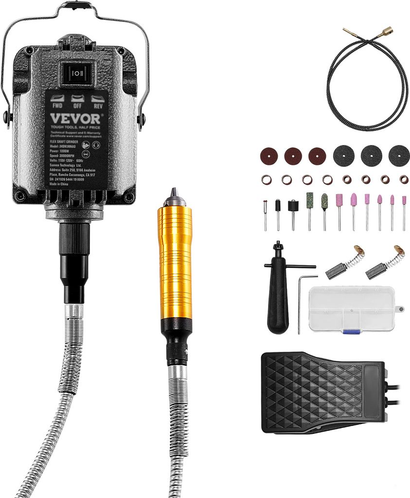 Ponceuse à arbre flexible VEVOR, 1000 W, 30.000 tr/min, Image du produit 