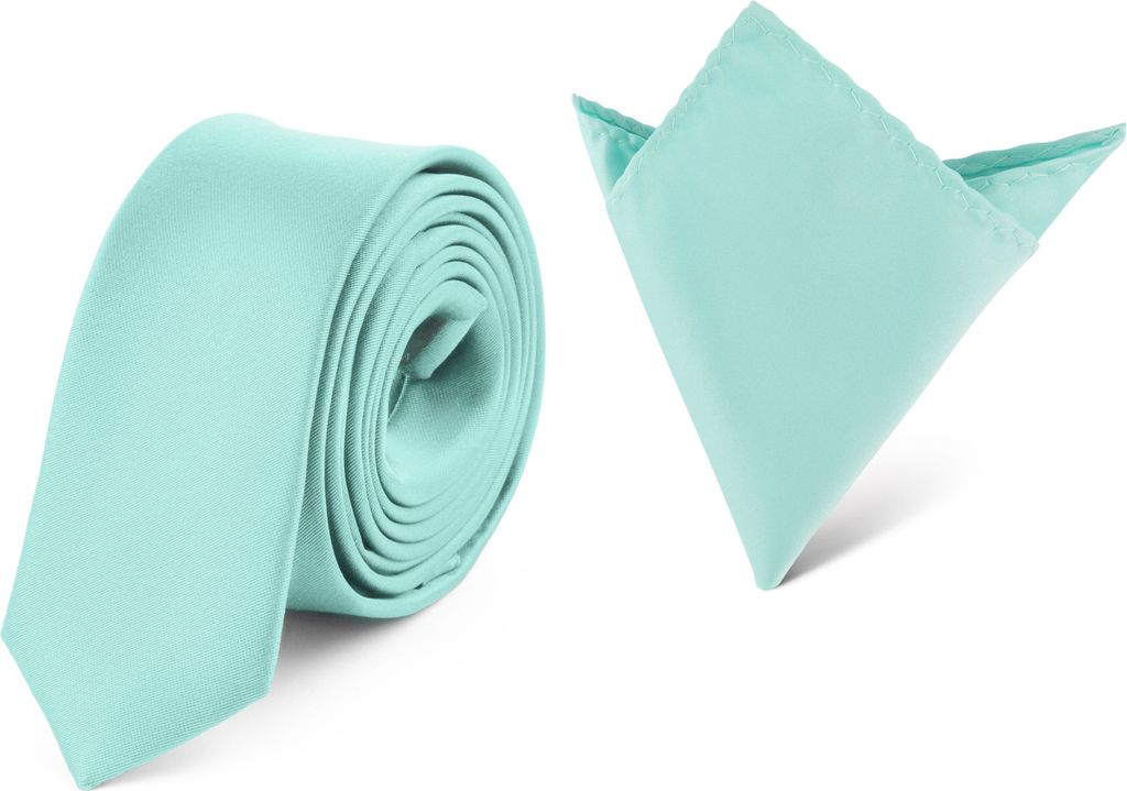 Ladeheid Herren Schmale Krawatte & Einstecktuch Set SP/P (150cmx5cm, 22cmx22cm)