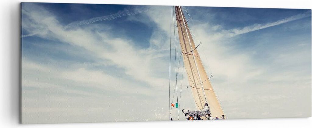 Bild auf Leinwand - Leinwandbild - Segeln Yacht Reise - 140x50cm - Wand Bild - Wanddeko - Leinwanddruck - Bilder - Kunstdruck - Wanddekoration - Le...