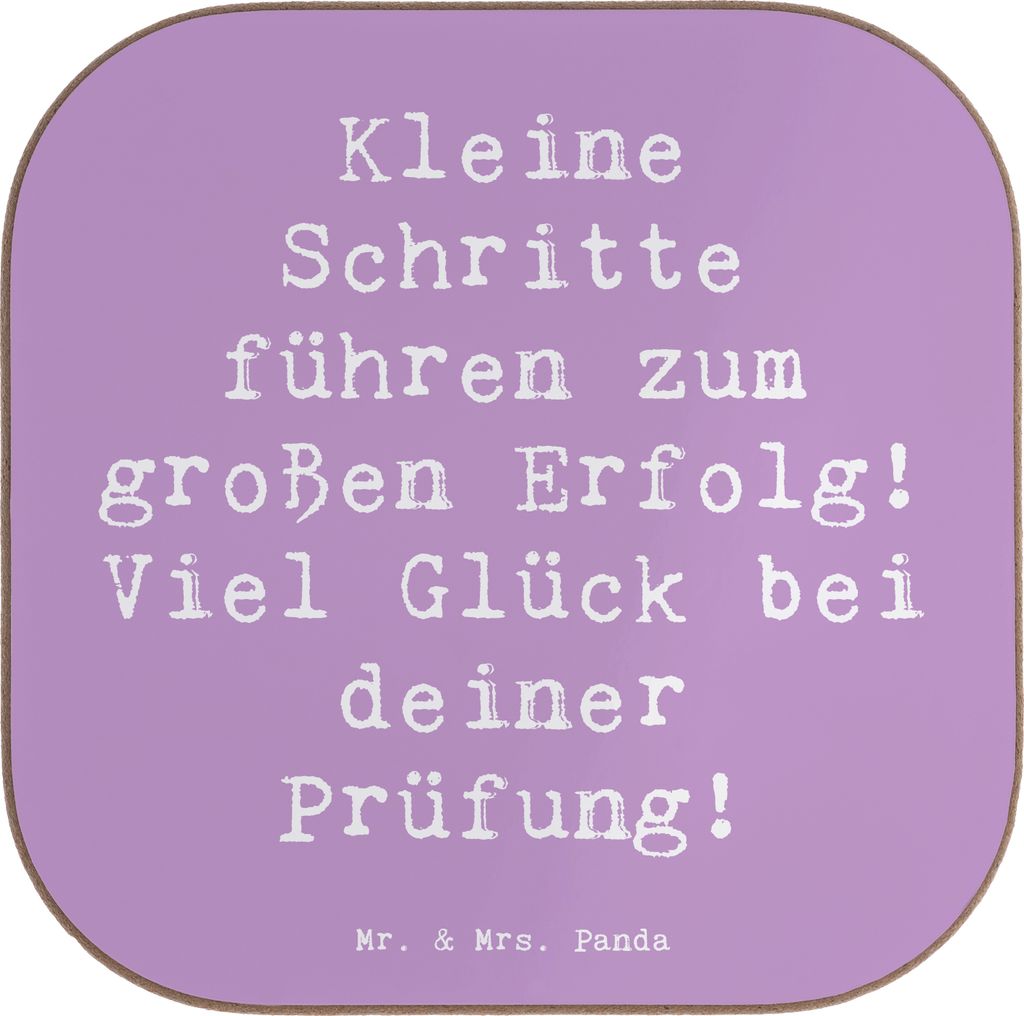 Mr. & Mrs. Panda Untersetzer Glas Spruch Prüfungen bestehen - Lavendeltraum - Geschenk, Vertrauem, Prüfungszeit, Unterstützung, gläseruntersetz...