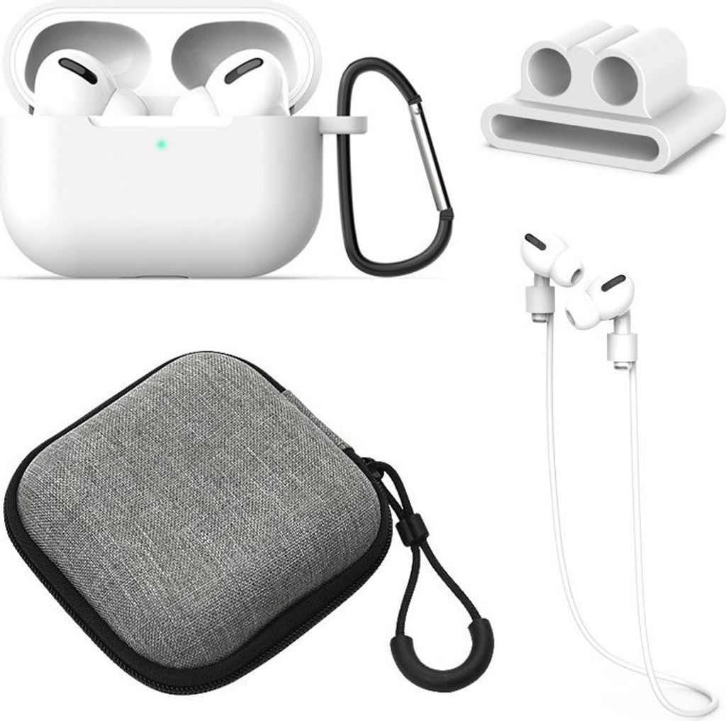 INF Wireless Bluetooth Kopfhörer Schutzhülle 5-teiliges Set für AirPods 1 2 Generation Silikon Weiß