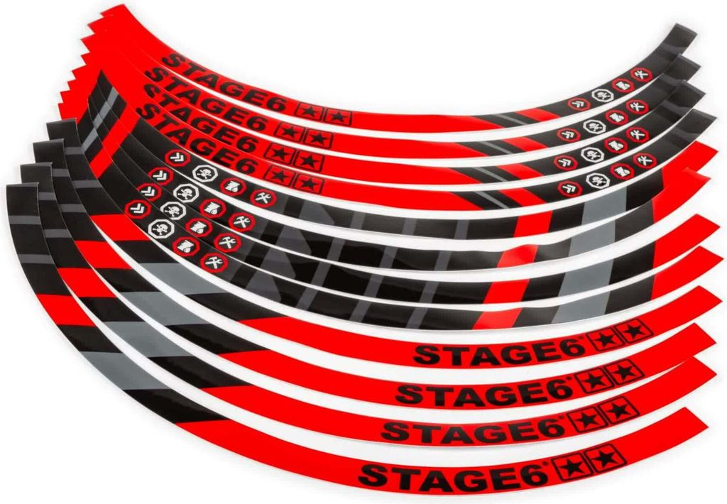 STAGE6 10 Zoll Scooter Felgenaufkleber Set Rot