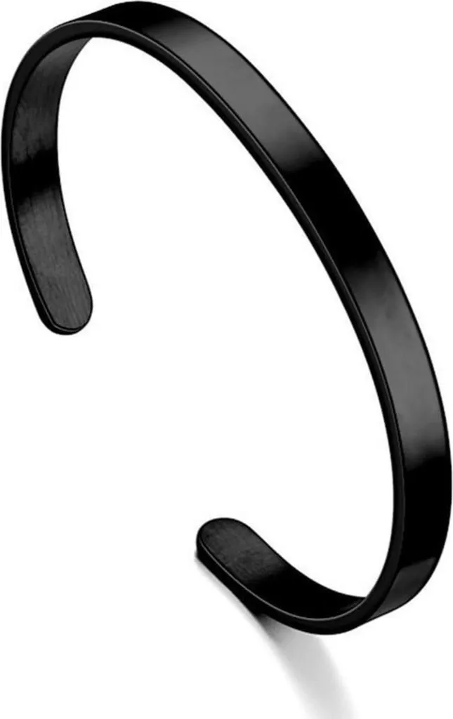NTRUXZP Bracciale di coppia in acciaio inox nero ovale regolabile Maschette regalo di coppia
