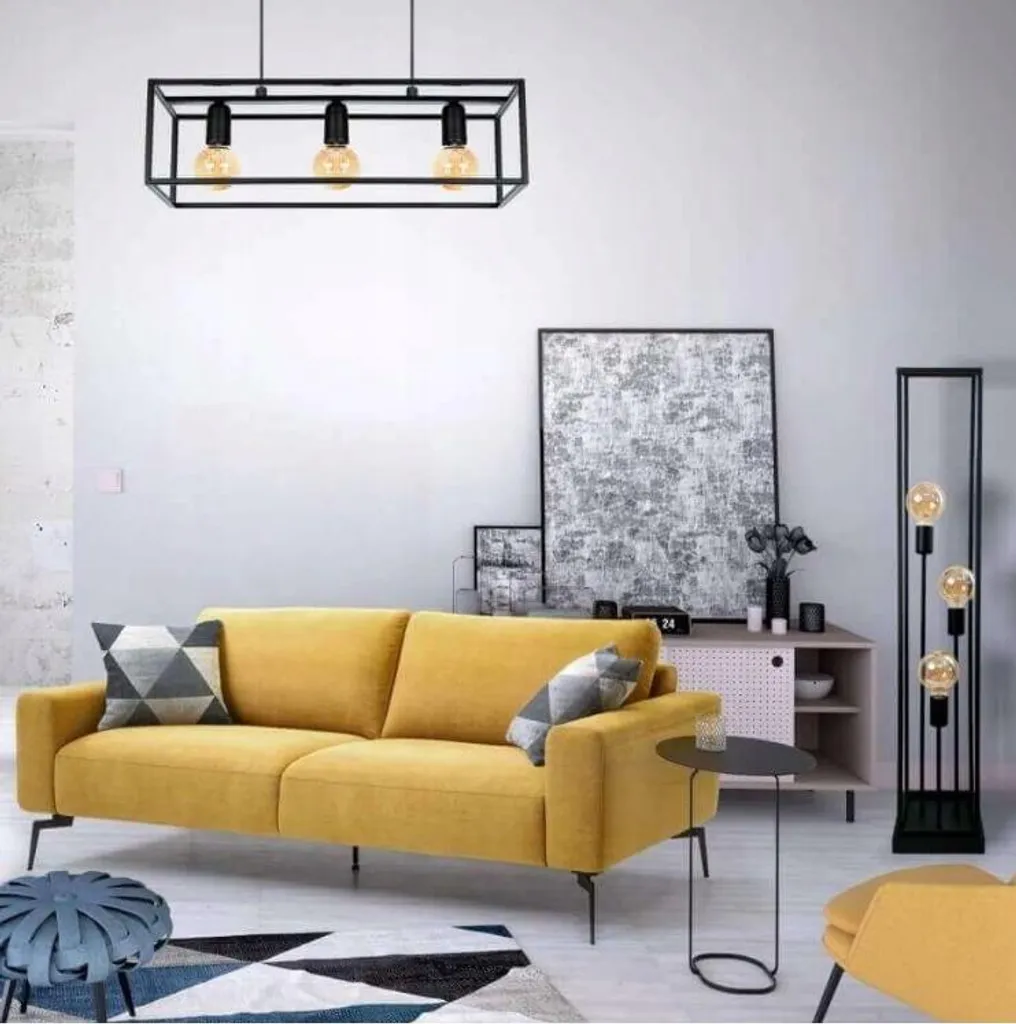 Lampada Sospensione Horus 2862/Z-B-3 Nera E27 Regolabile 3 Luci - 7