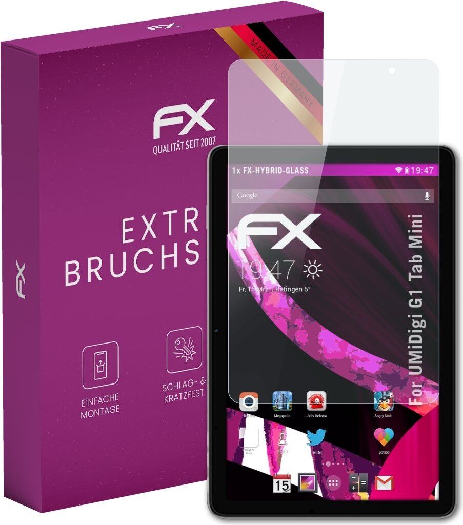 atFoliX FX-Hybrid-Glass Displayfolie kompatibel mit UMiDigi G1 Tab Mini Glasfolie