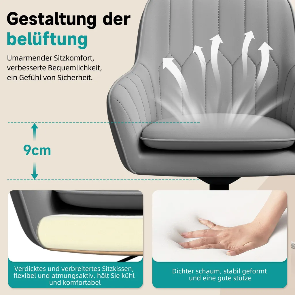 Fauteuil de Bureau Ergonomique Réglable et Pivotant pour Ordinateur - 8