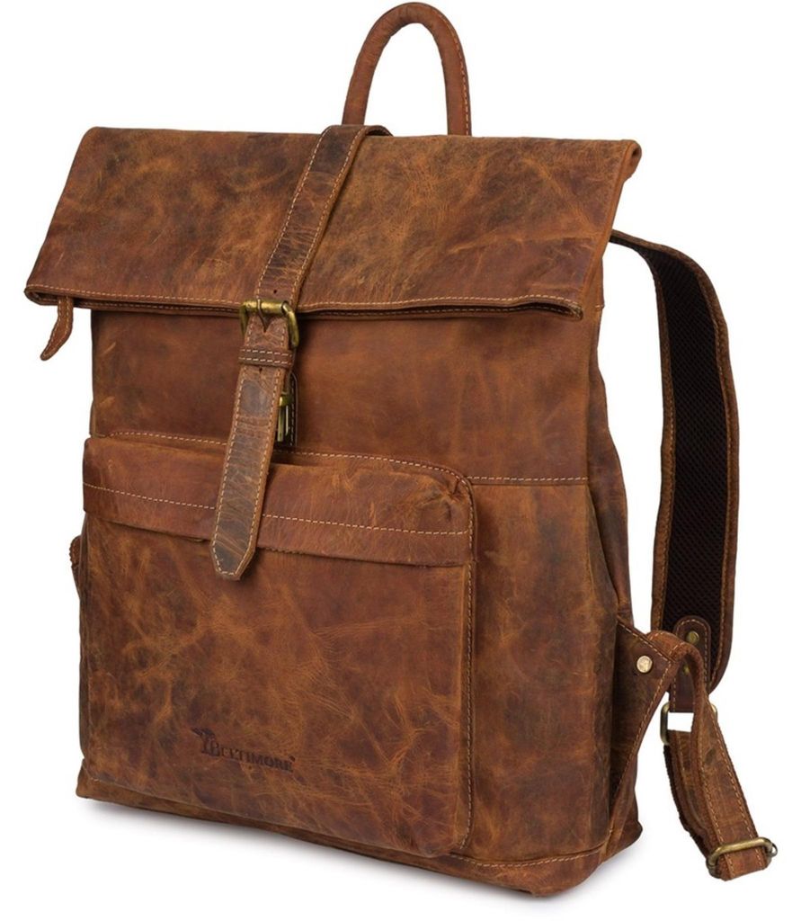 Beltimore Vintage-Leder Rucksack 15,6" Braun Produktbild 