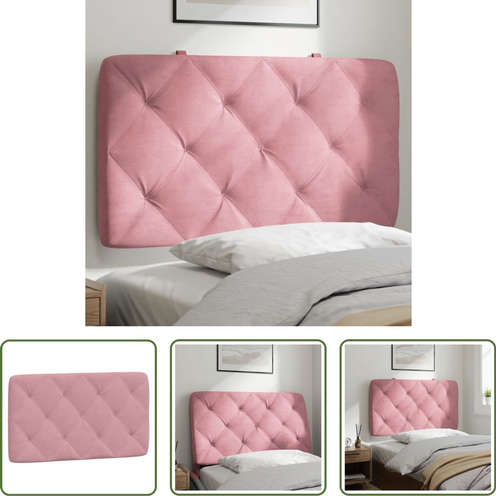 The Living Store Kopfteil-Kissen Rosa 80 cm Samt