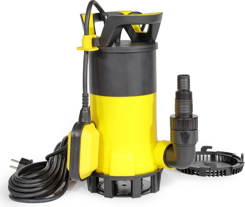 Wiltec 3 in 1 Flachsauger Tauchpumpe 750 W, Schmutzwasserpumpe 14000 l/h, Flachwasserpumpe mit Schwimmer, Flachsaugpumpe für Keller und Garten