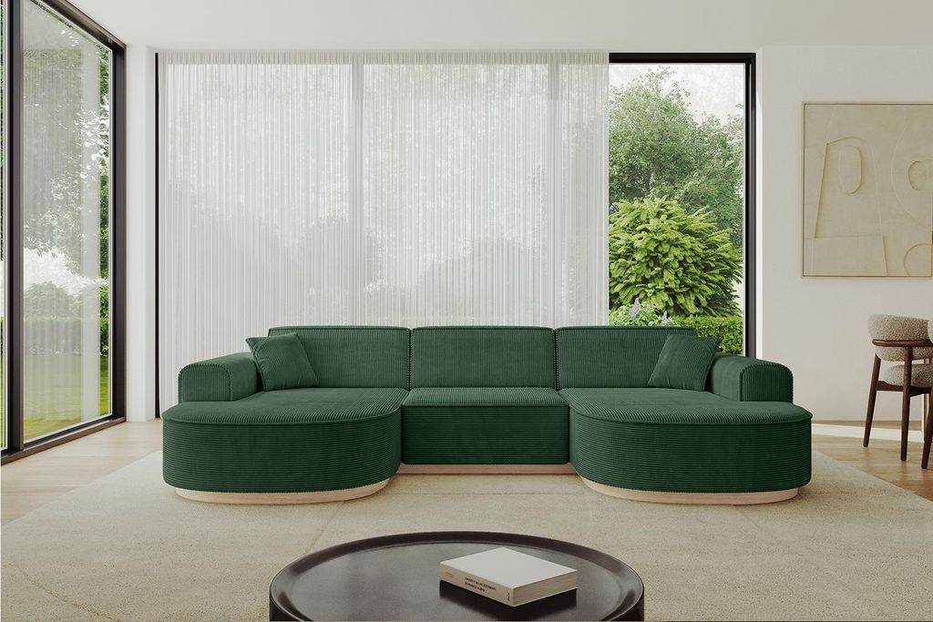 ALTDECOR Ecksofa in U-Form MARI-U1-v1 -303x171x83 cm Grün - Corner Sofa Bett Eckcouch Couch L-Form Wohnlandschaft Cauchsofa