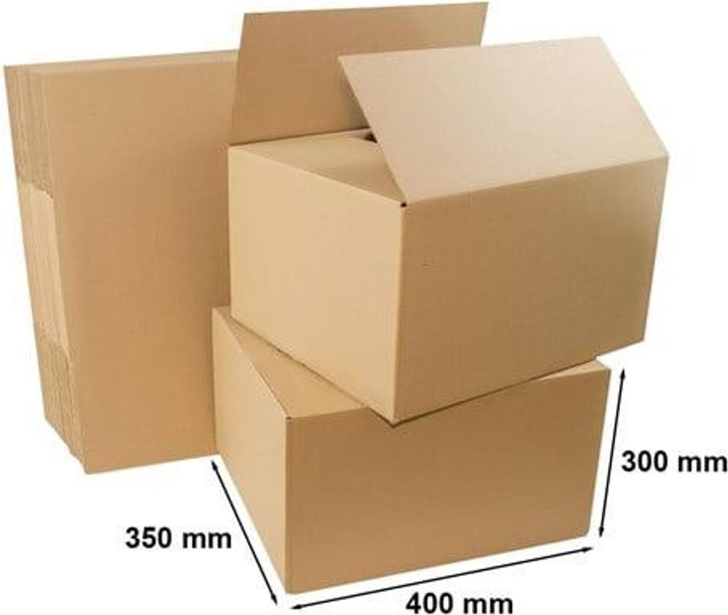 Faltkartons Kartonbox zum Verpacken 400 x 350 x 300 mm BC580, 10 Stück