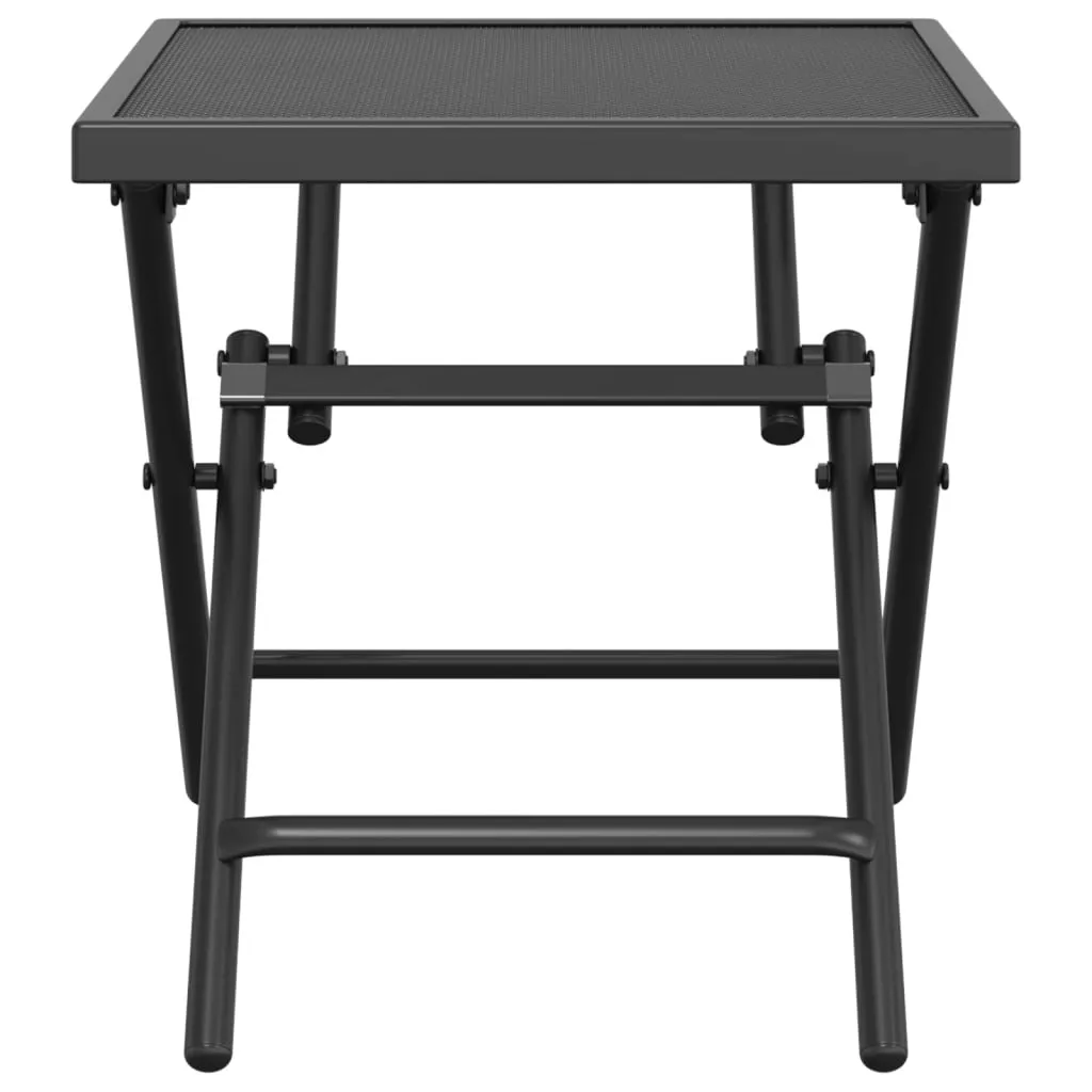 Table d'appoint pliable anthracite en acier : la solution pour petits balcons - 3