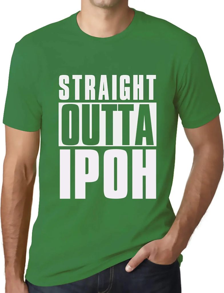 Herren Grafik T-Shirt Direkt aus Ipoh – Straight Outta Ipoh – Öko-Verantwortlich Vintage Jahrgang Kurzarm Lustige Druck Geburtstag Geschenk Mann