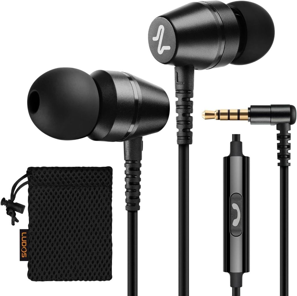 LUDOS OMNITONE Kopfhörer In Ear Kopfhörer mit Kabel und Mikrofon, , In Ear Ohrhörer, 3,5 mm Klinkenstecker Earbuds, Satte Bässe Earphones