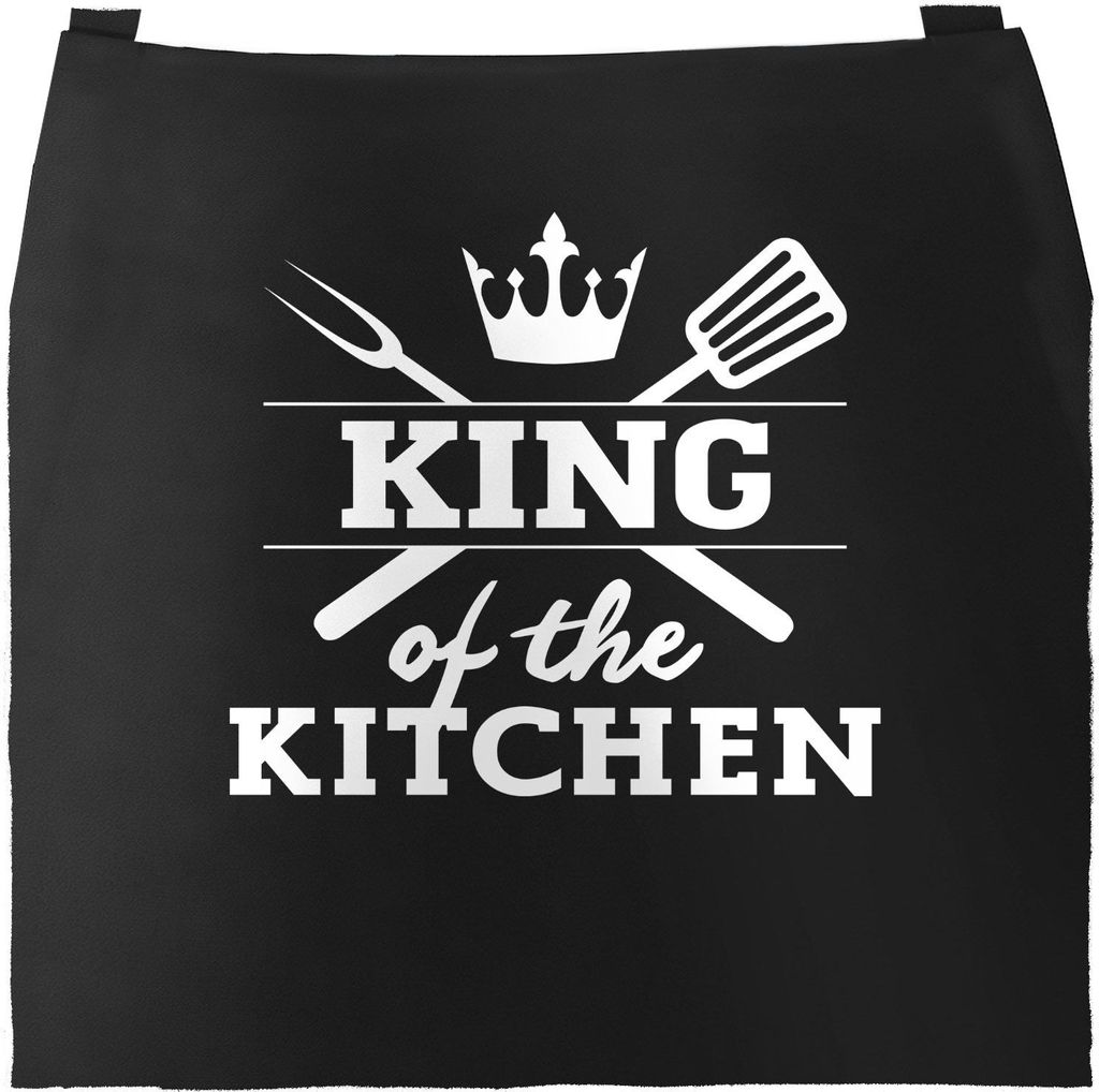 Grill-Schürze für Männer mit Spruch King of the kitchen Küchenschürze Moonworks schwarz unisize
