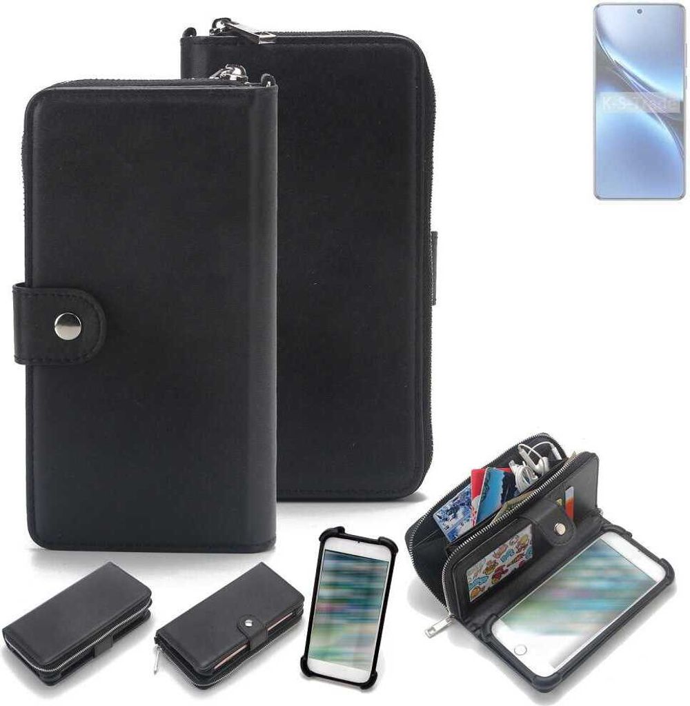 K-S-Trade 2in1 Handyhülle Schutzhülle kompatibel mit Vivo X200 Pro & Portemonnee Cover Handy Hülle Case Etui Geldbörse Wallet Bookstyle Hülle