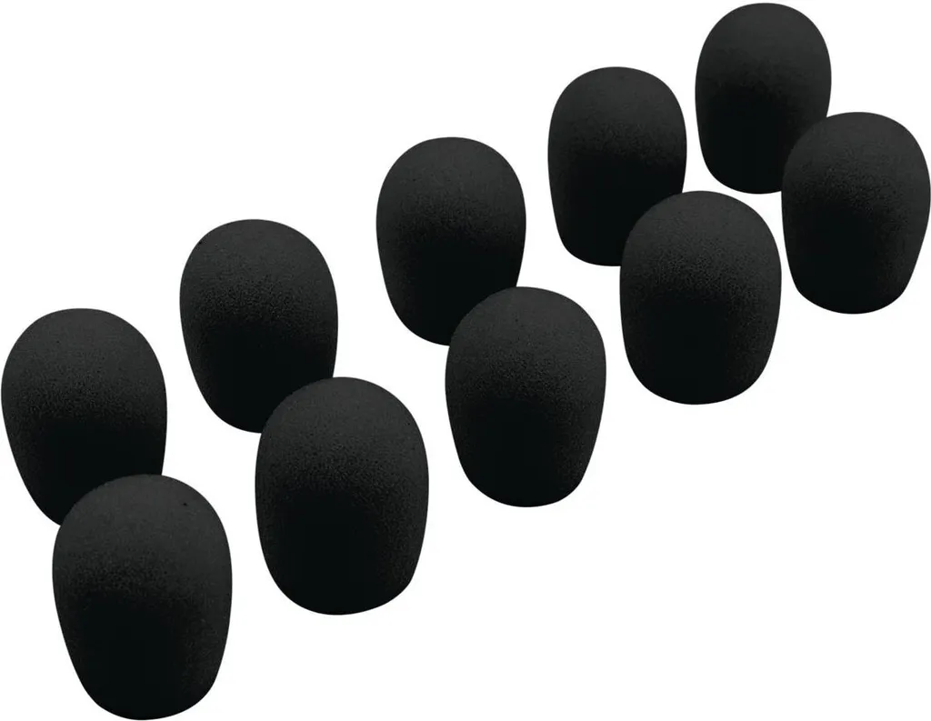 Omnitronic UHF-100 Parabrezza Nero 10x - Spugna per Microfono Headset