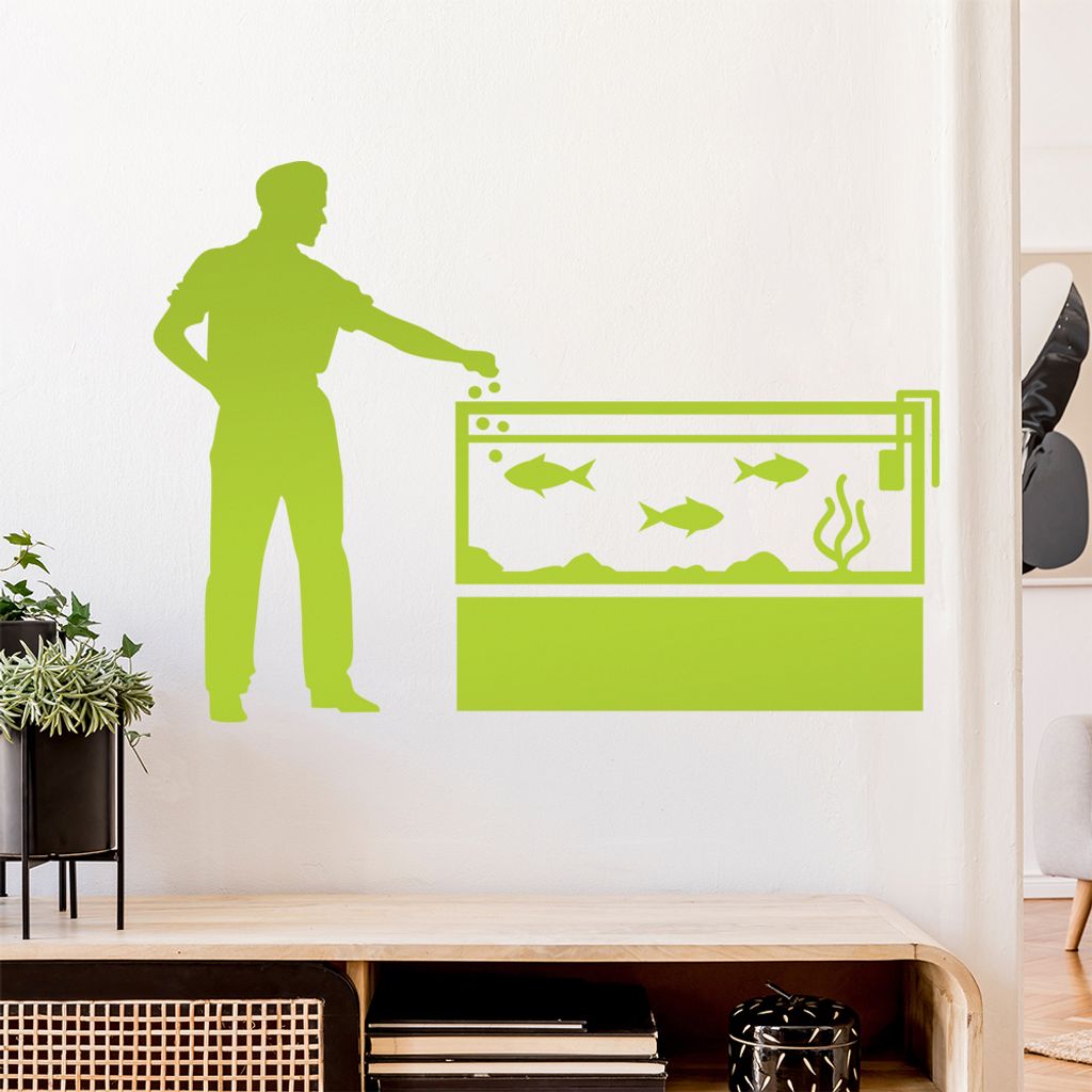 Aquaristik Fische Aquariums Wandtattoo Wandaufkleber Wall Sticker - Dekoration, Küche, Wohnzimmer, Schlafzimmer, Badezimmer