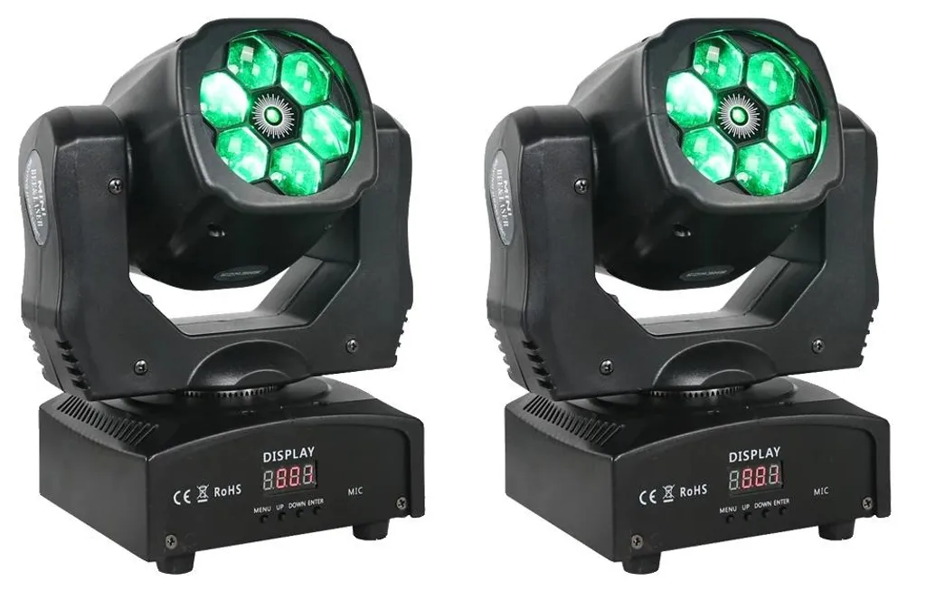 Projecteur de Scène Mobile Wash RGBW DMX pour Soirée et DJ Lot de 2 UE