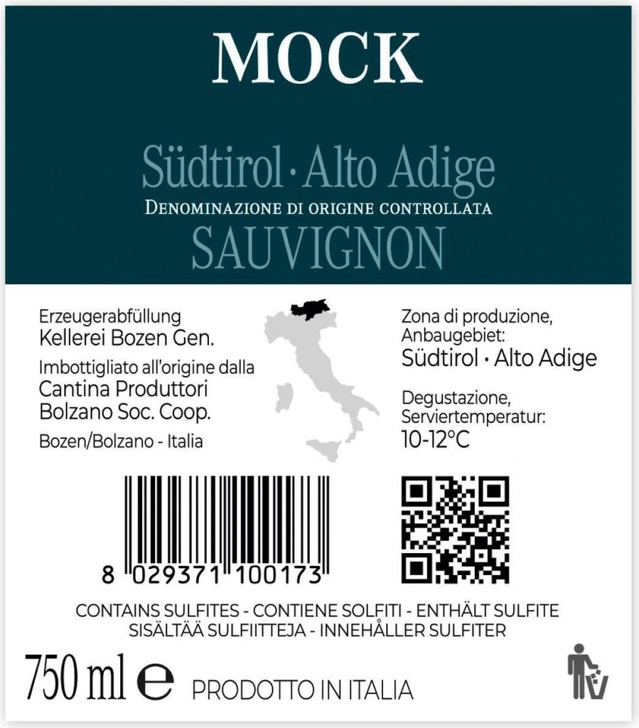6er Karton 2023 Mock Sauvignon Blanc DOC Südtirol von Produktbild 