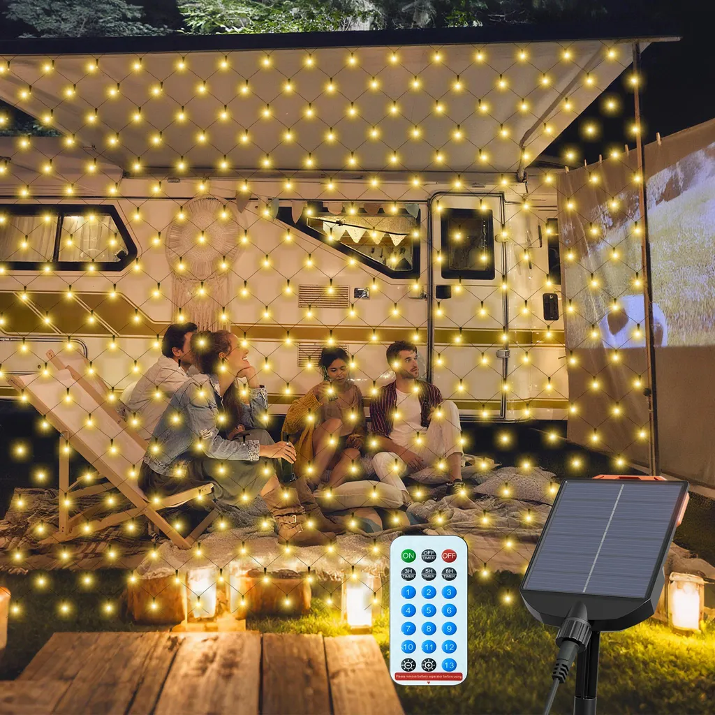 Décoration de Noël et Mariage : Filet Lumineux LED 6x4m Blanc Chaud XXL