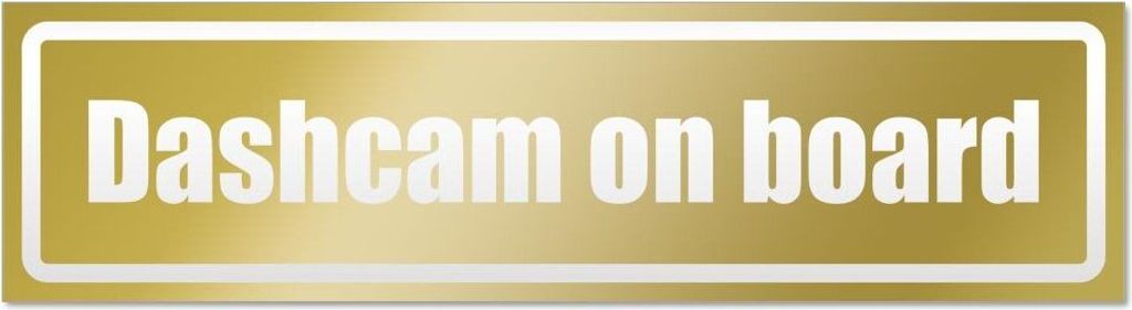Kiwistar Dashcam on Board invertiert Magnetschild Schild magnetisch - 45cm Gold - Magnetfolie für Auto PKW Kfz