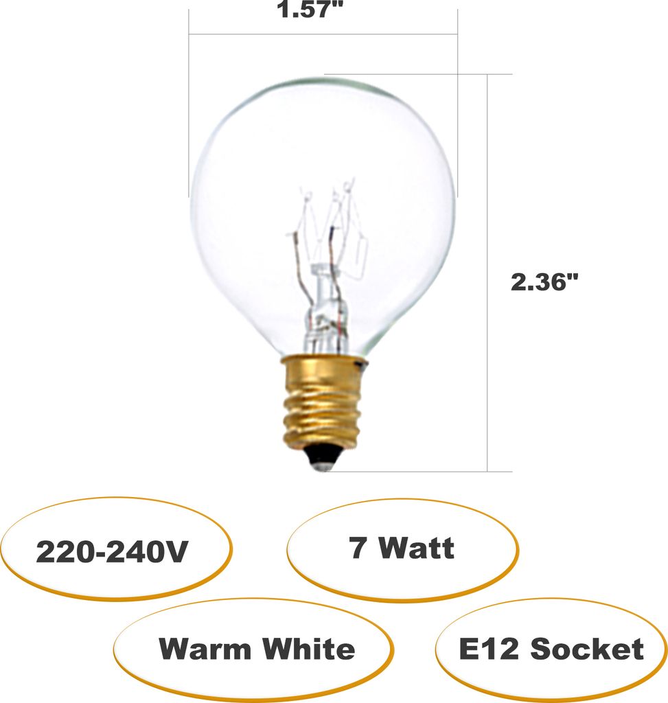 G40 náhradní žárovky 25 kusů, G40 Globe Tungsten žárovka, Obrázek produktu 5