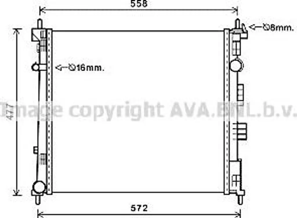 Radiateur AVA DN2407 en Aluminium Haute Résistance pour NV200 1.5 dCi