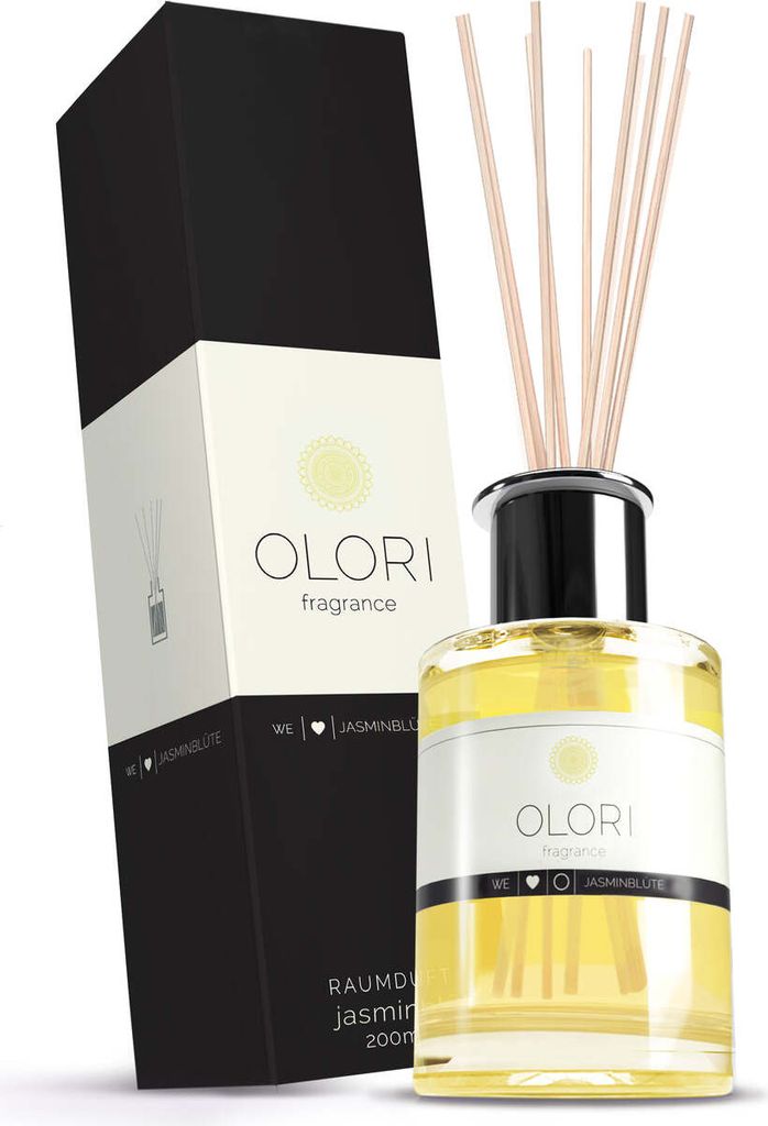 OLORI Raumduft Diffuser mit Stäbchen 200ml (Jasmin) Produktbild 