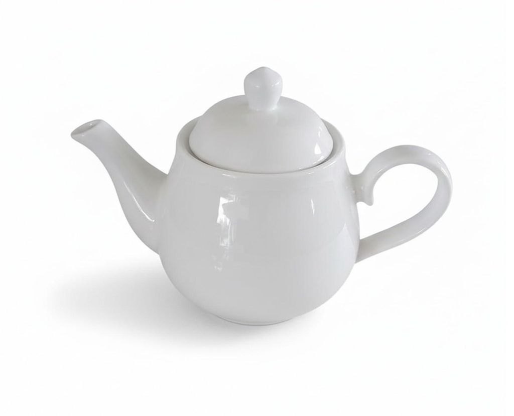 Kaffeekanne & Teekanne aus Porzellan Weiß – Eleganter Kaffeepott mit Deckel – Zeitlose Servierkanne für stilvollen Kaffee- & Teegenuss (950 ml)