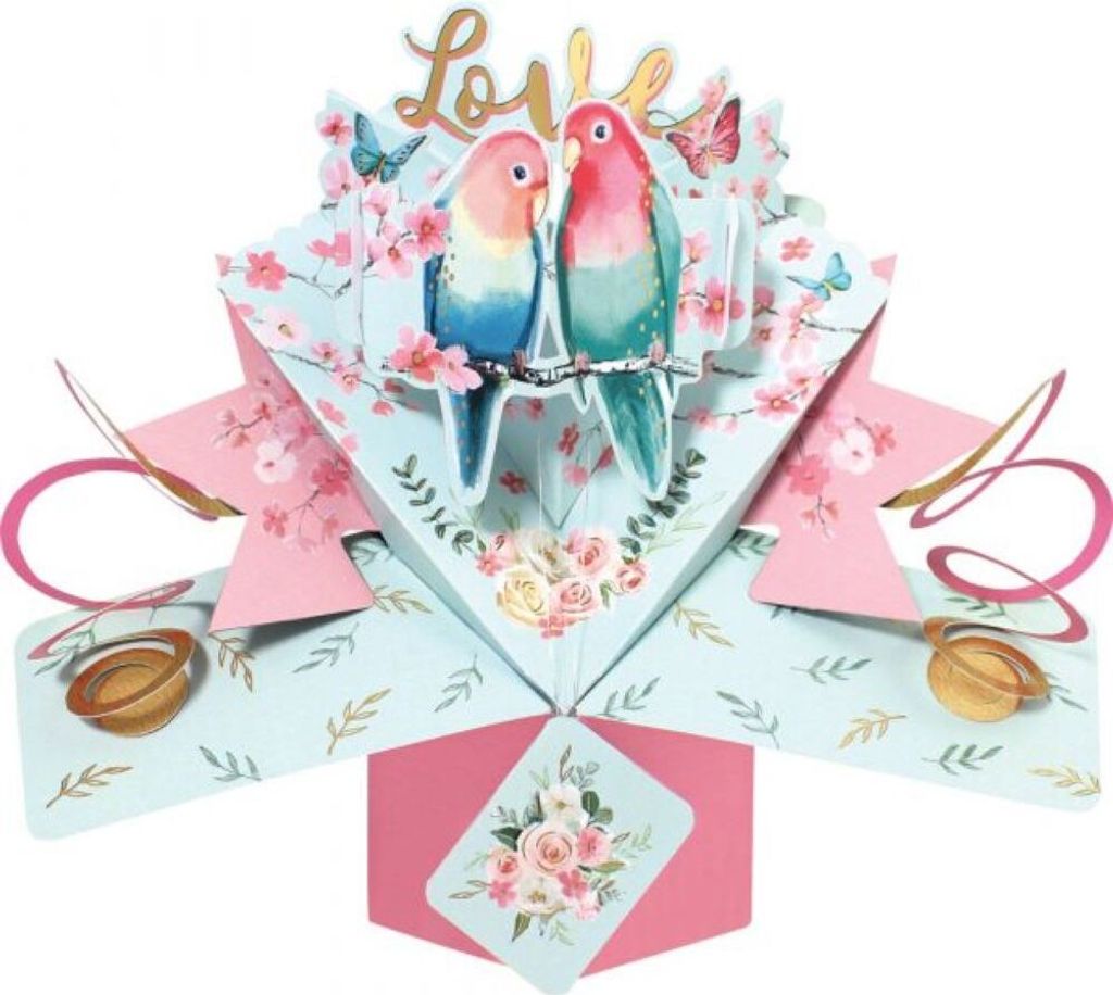 Grußkarte PopUp "Love" Love Birds