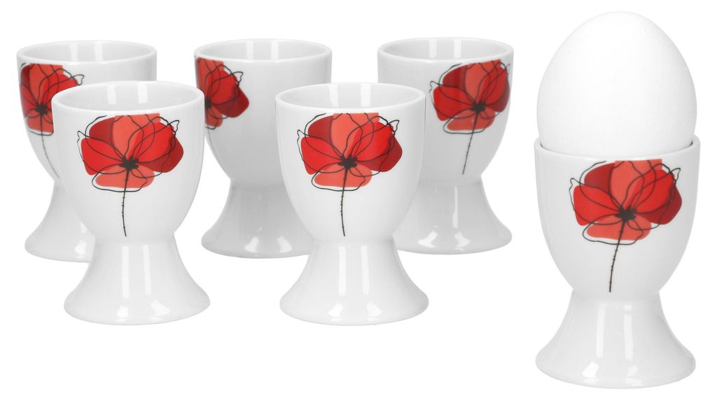 6er Eierbecher Monika 4,8cm Porzellan Geschirr Blumendekor Produktbild 