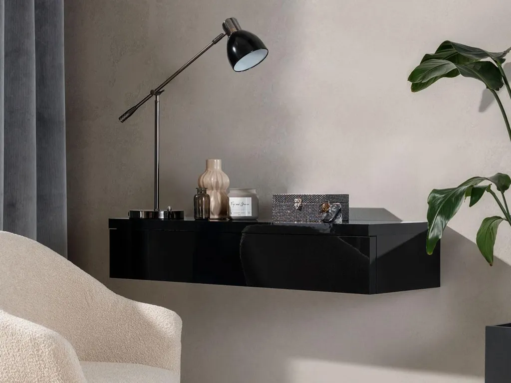 Table de Maquillage SANCO Noire - Console Beauté Design Chic et Moderne