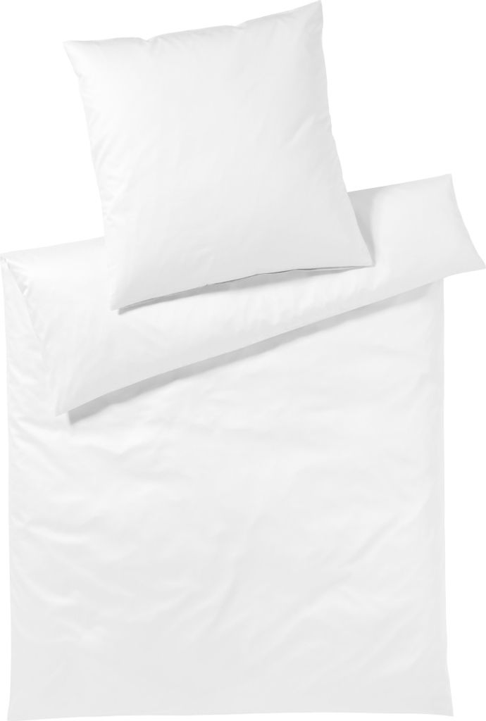 elegante Mako-Satin-Bettwäsche-Garnitur 6800 Solid Farbe weiss Größe 240x220 + 2x 80x80cm Reine Baumwolle