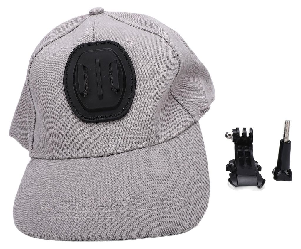 Action-Kamera-Halterung, Hut, leicht, Baseball, für Outdoor-Sport, Reisen, Wandern, Grau, Weiß
