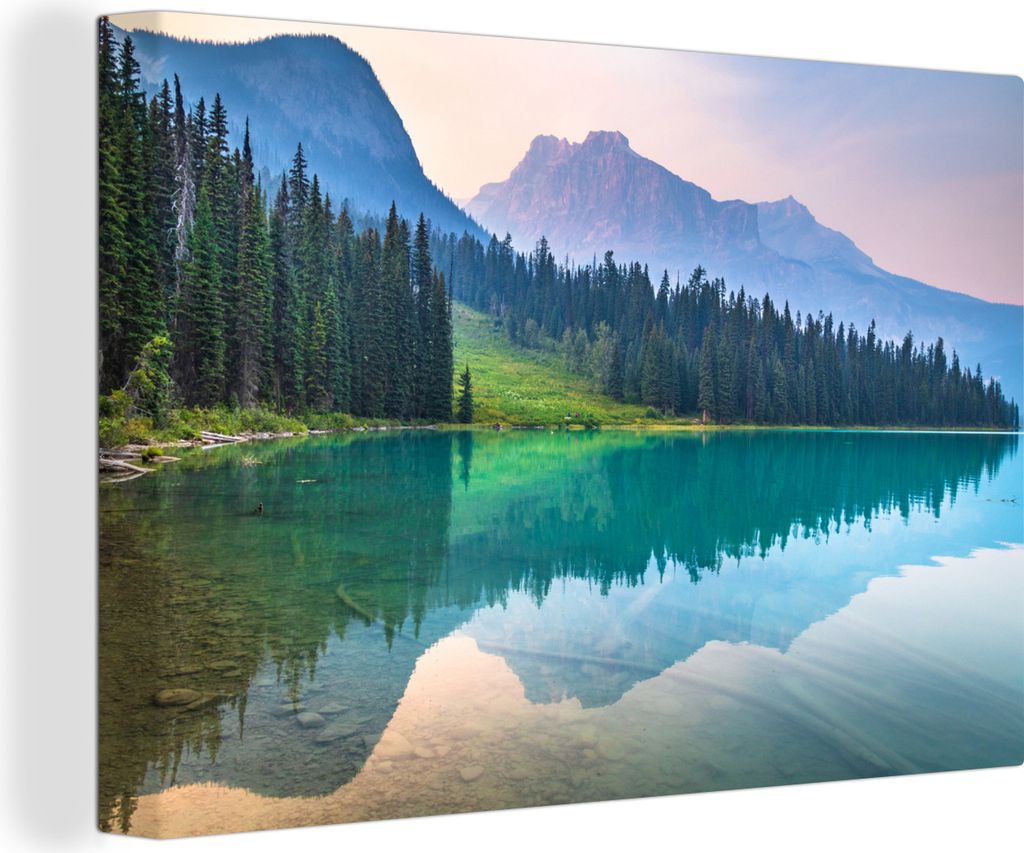 OneMillionCanvasses - Leinwandbilder - 140x90 cm, Ruhige Luft über einem See in Kanada, Wandbilder Kunstdruck Wanddekoration