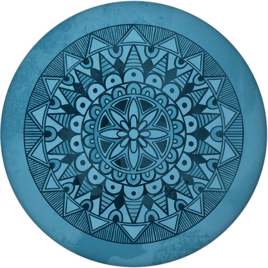 Mandala in Blau Magnet rund mit Flaschenöffner