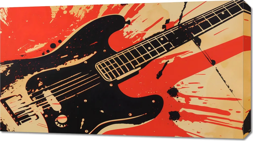 Décoration murale Guitare électrique 90x50 cm pour studio et salon Rock