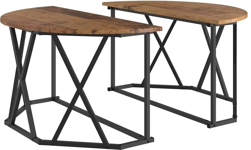 Tavolino Salotto vidaXL 80x80 Legno e Acciaio | Design Industriale