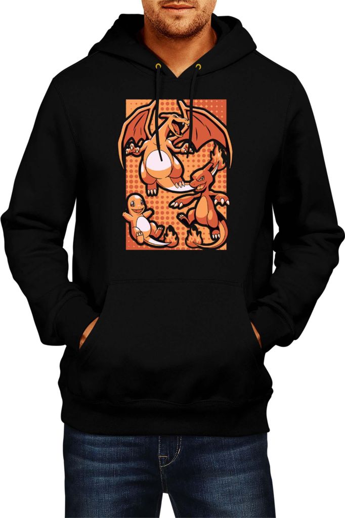 Herren Kapuzenpullover Japan Manga Anime Comics Pokemon 020, Man M / Schwarz
