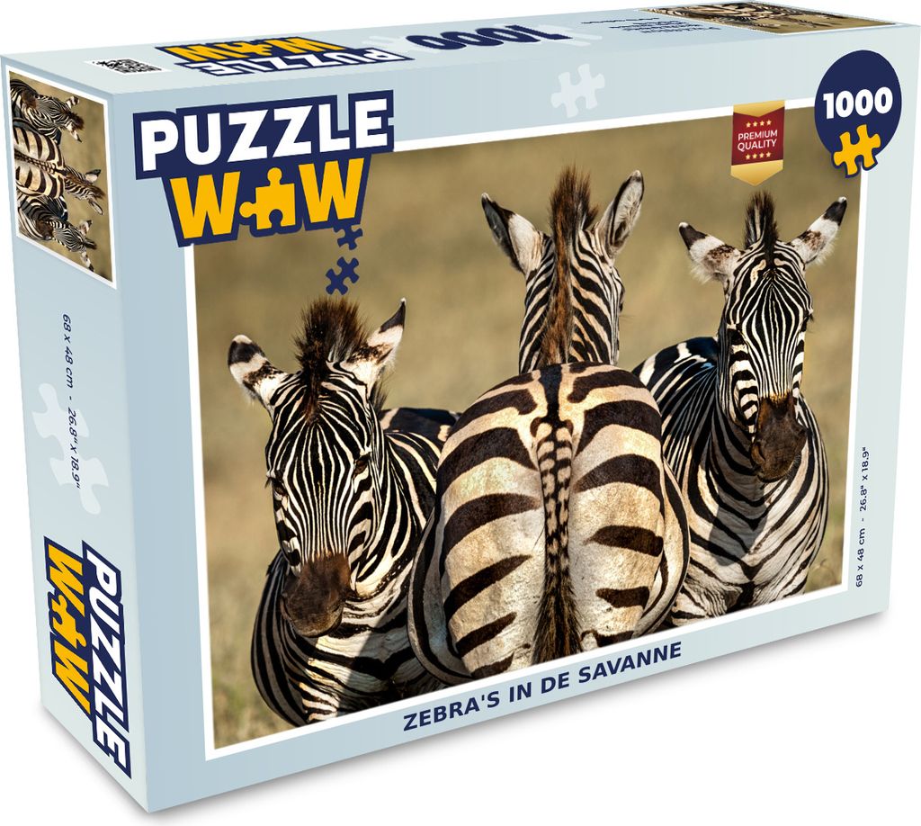 MuchoWow Puzzle 1000 Teile Zebras in der Savanne - Erwachsene - Rätsel